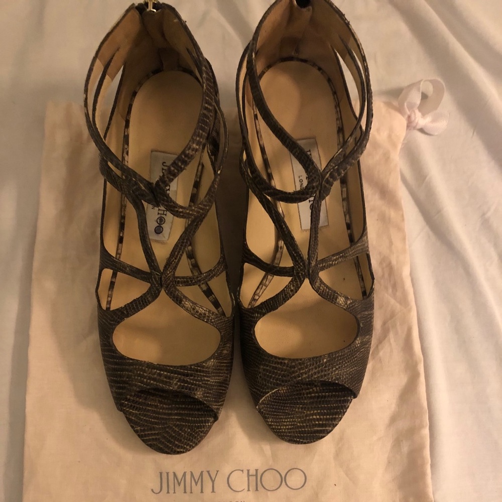 Jimmy Choo snake skinned sandals